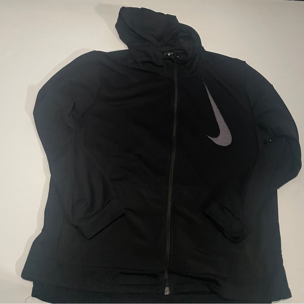 XL Black NIKE swoosh zip up hoodie 100% polyester